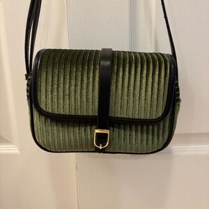 Fable England Vivianne Velvet Camera Bag in Jade Green